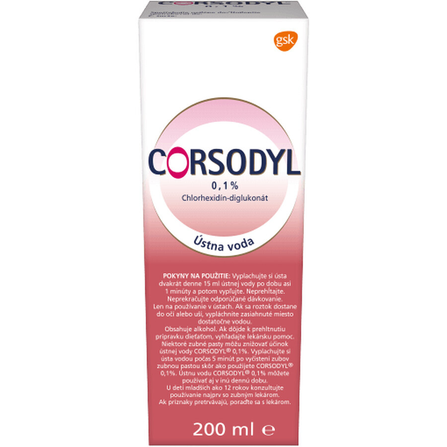 Corsodyl mondwater 200 ml