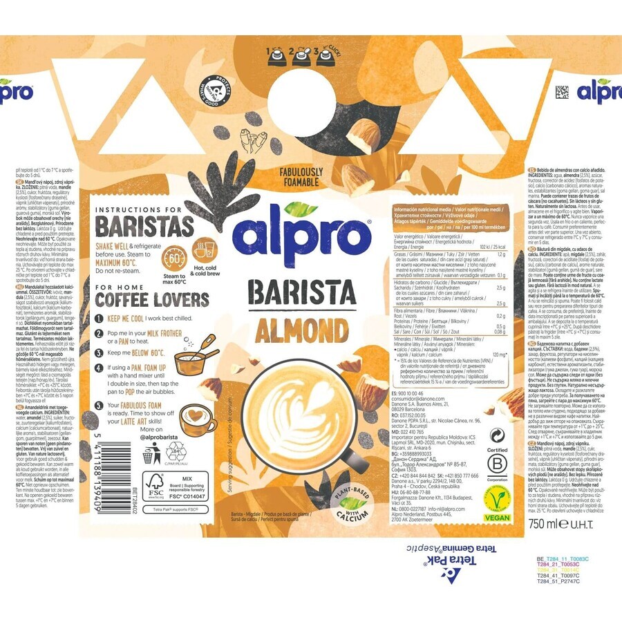 Alpro BARISTA Almond drink 750 ml