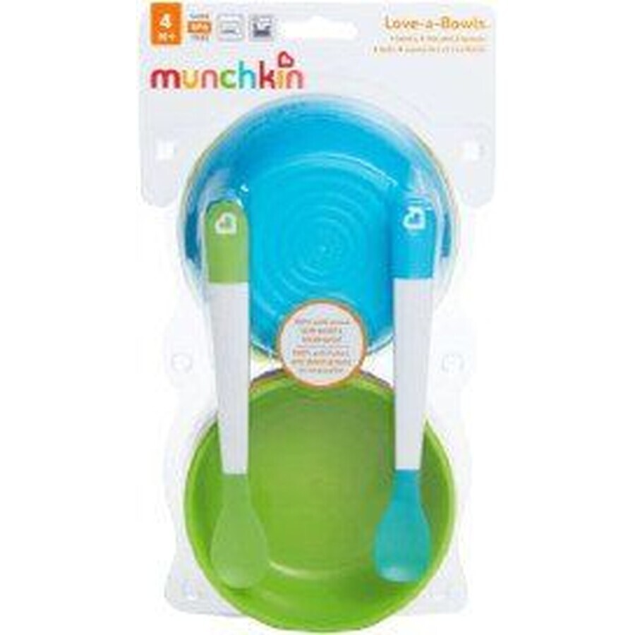 Munchkin Set de boluri colorate cu capace și linguri 10 buc