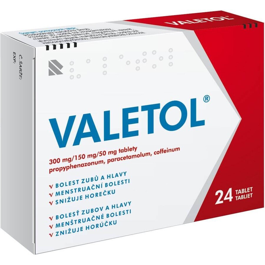 Valetol für Schmerzen 24 Tabletten