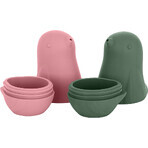 Petite&Mars Silikon Badespielzeug - Love birds Rose Green 6m+