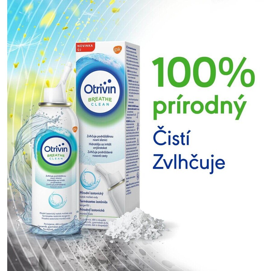 Otrivin Breathe Clean eau de mer isotonique pour le nettoyage nasal 100 ml