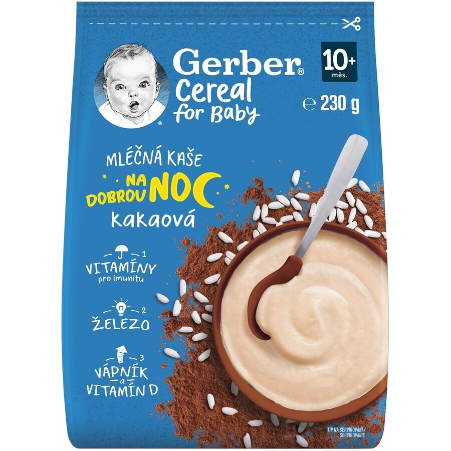 Gerber Cereal Granen melk pap cacao Welterusten 230 g