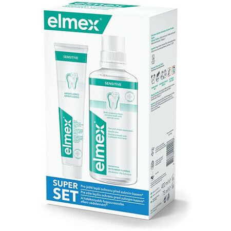 Elmex Sensitive mondwater 400ml + tandpasta 75ml