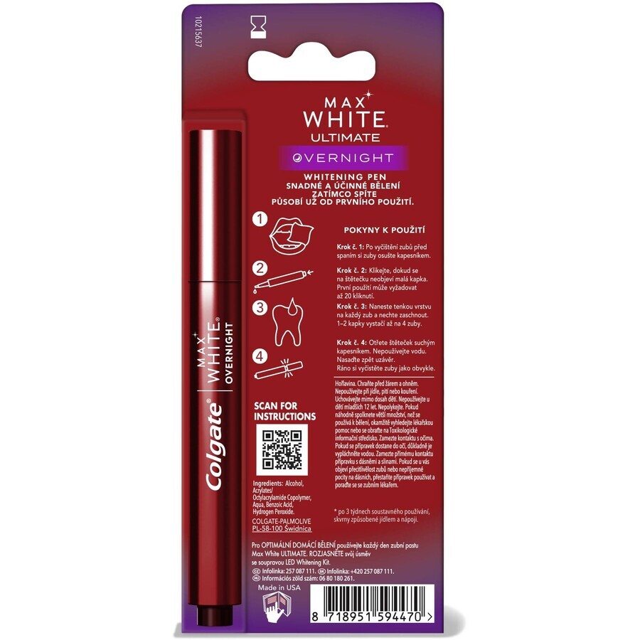 Colgate Max White Aufhellungsstift für die Nacht 2,5 ml