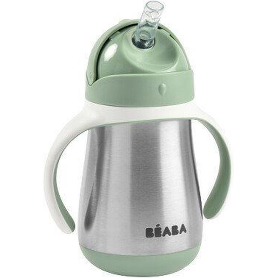 Beaba Pahar cu pai, oțel inoxidabil Sage Green 250 ml