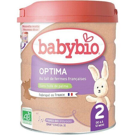 Babybio Optima 2 Continuare lapte organic pentru copii 800 g