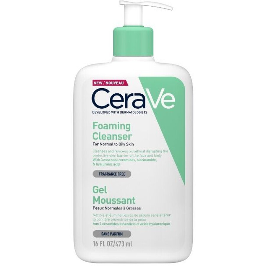 CeraVe Gel nettoyant moussant pour peau normale à grasse 473 ml