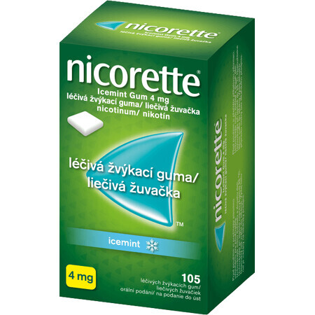 Nicorette Icemint Gum 4mg medicinal chewing gum 105 pieces