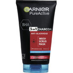 Garnier Skin Naturals Pure Active 3in1 Maschera al carbone attivo contro i punti neri, 150 ml