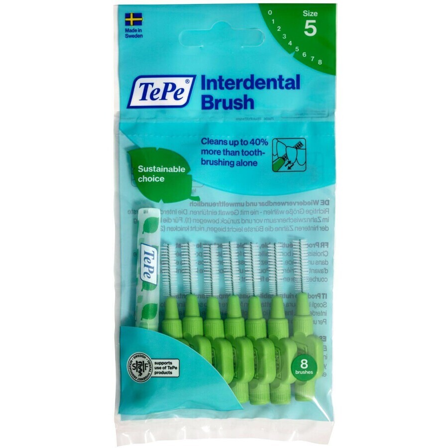 Interdental brushes TePe Green 0,8 mm 8 pcs