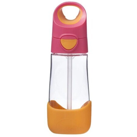 B. canette Bouteille avec paille rose/orange 450 ml