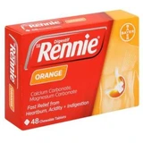 Rennie orange flavored 48 tablets 48 tablets