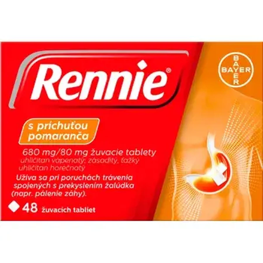 Rennie sinaasappelsmaak 48 tabletten 48 tabletten