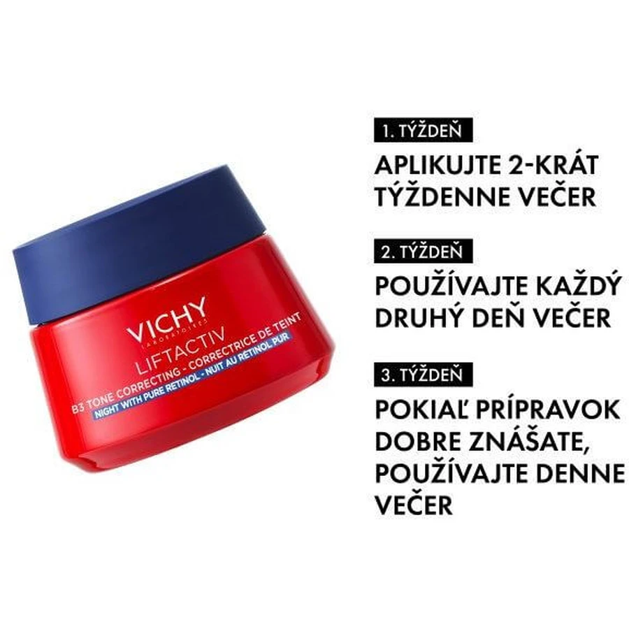 Vichy LIFTACTIV B3 Nachttönungscreme mit reinem Retinol zur Zellerneuerung der hyperpigmentierten Haut 50 ml