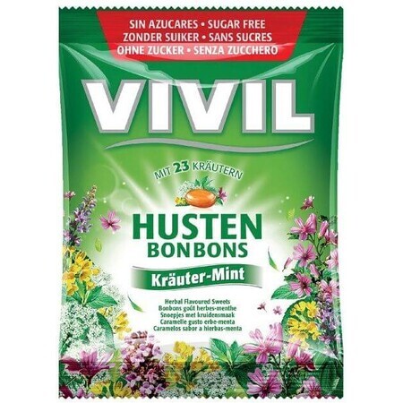 Vivil Bonbons thickens peppermint-herb flavored drops with 23 sugar-free herbs