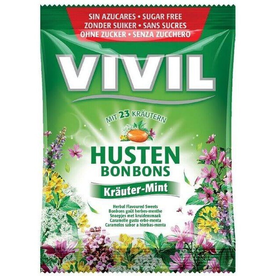 Vivil Bonbons thickens peppermint-herb flavored drops with 23 sugar-free herbs