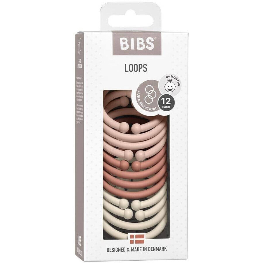 BIBS Loops Ringe, Blush/ Woodchuck/ Ivory 12 Stück