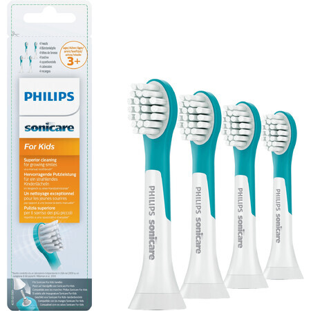 Philips Sonicare for kids HX6034/33 Compact size sonic toothbrush head for children 3 years and older 4 pcs