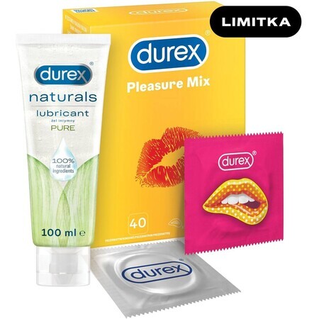 Durex SEX Pleasure MIX 40 Stück + Gel 100 ml