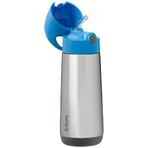 B. box Thermos à boire avec paille, bleu/gris 500 ml