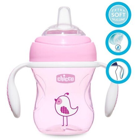 Chicco CHICCO Overgangsleermok met handvaten 200 ml roze 4m+