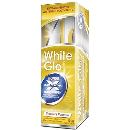 White Glo Dentifrice pour fumeurs + brosse à dents et brosses interdentaires 150 g