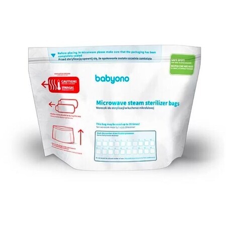 BabyOno Microwave sterilization bags, 5 pcs