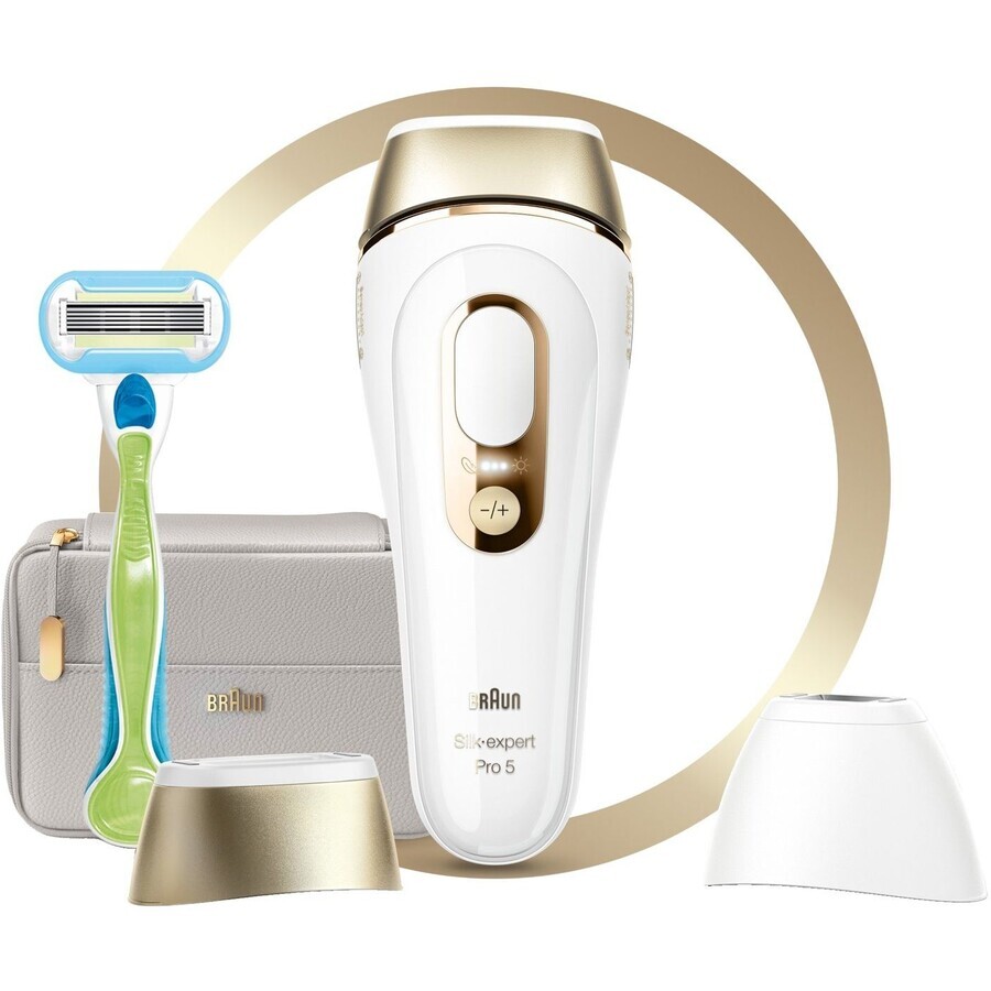 Braun Braun Silk-expert Pro 5 PL5154, IPL voor vrouwen, langdurige epilatie, wit/geel