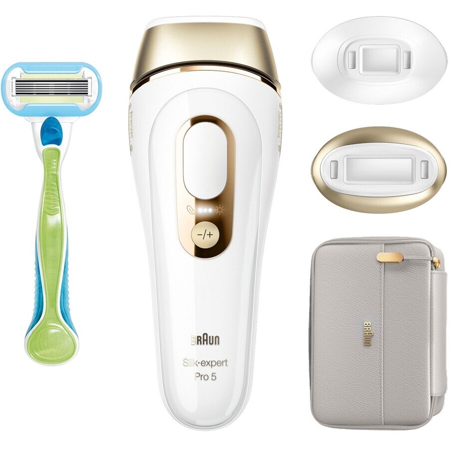 Braun Braun Silk-expert Pro 5 PL5154, IPL voor vrouwen, langdurige epilatie, wit/geel