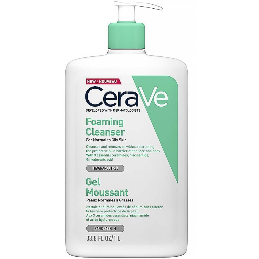 CeraVe Foaming Cleansing Gel for Normal to Oily Skin 1 l