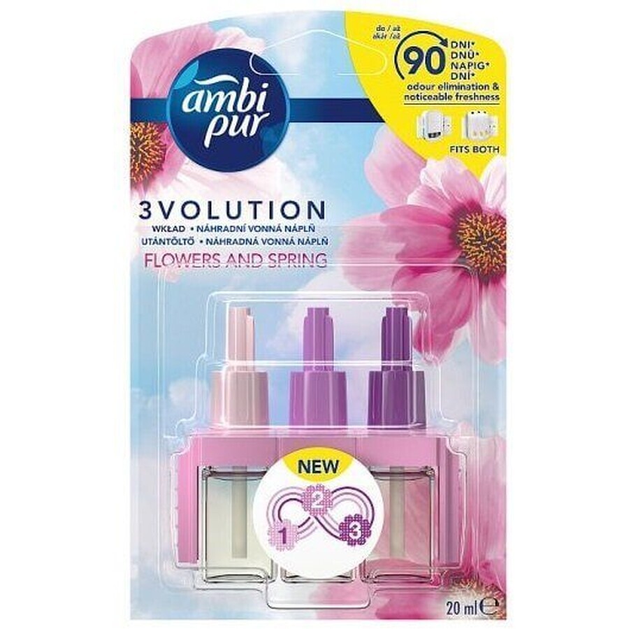 AmbiPur 3 Volution Bloemen & Lente elektrische deodorant navulling 3 x 20 ml