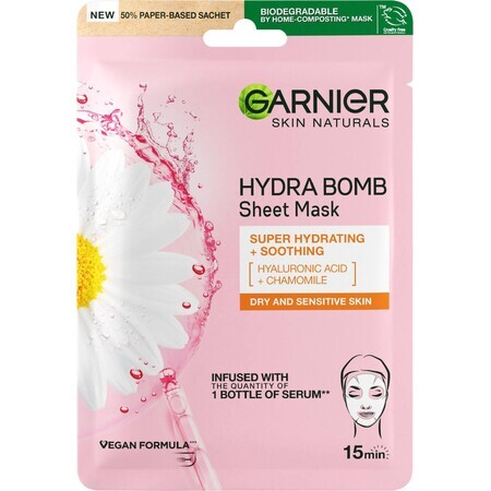 Garnier Skin Naturals Maschera in tessuto lenitiva all'estratto di camomilla 28 g