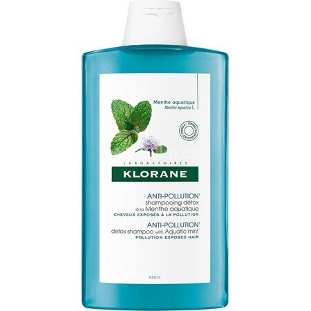 Klorane shampoo with organic water mint - for hair exposed to polluted air 400 ml