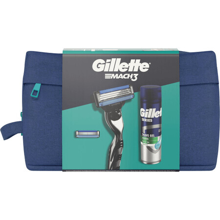 Gillette Mach3 geschenkset - scheerapparaat + 1 vervangend opzetstuk + gel