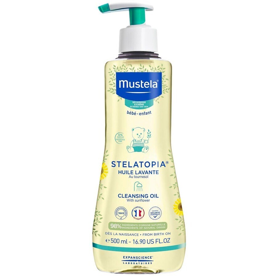 Mustela Stelatopia Ulei de curățare pentru pielea predispusă la atopie 500 ml