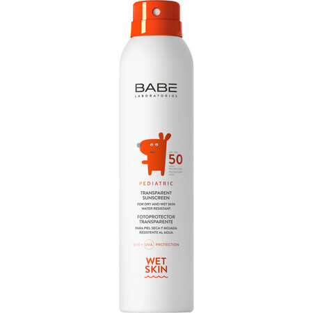 Babé Baby - Protector solar transparente para bebés SPF 50, 200 ml