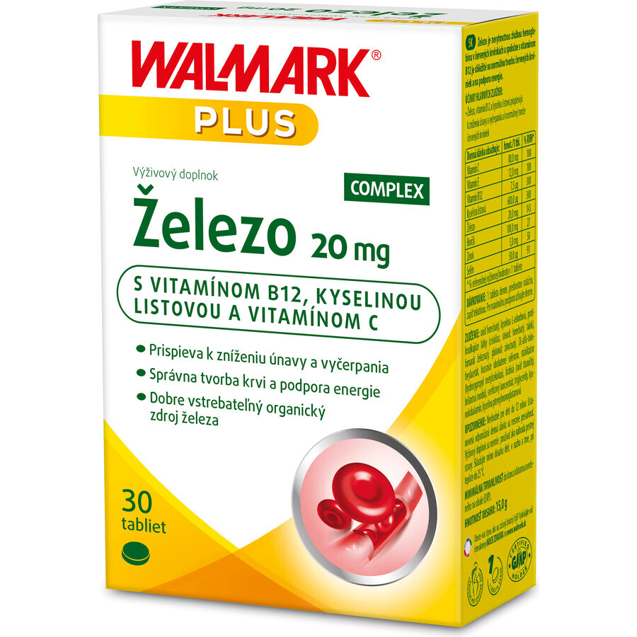 Walmark Hierro 20 mg 30 comprimidos