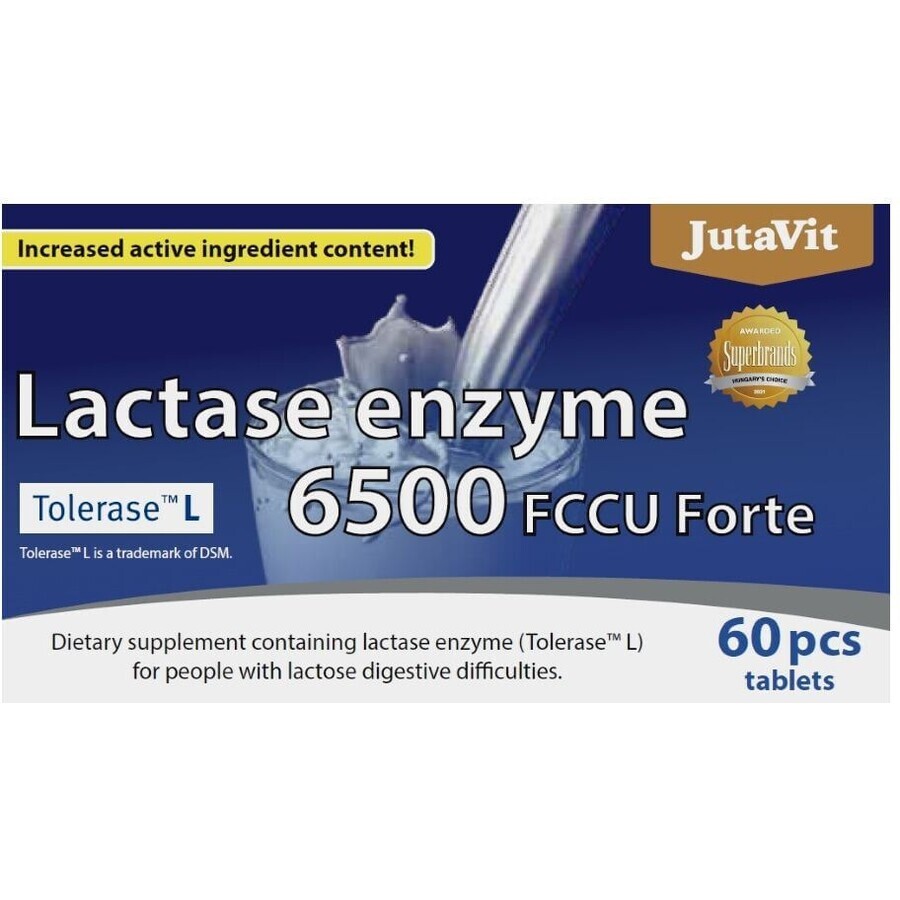 Jutavit Enzym Lactase 6500 FCCU Sterk 60 tabletten