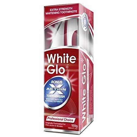 White Glo dentifricio professionale + spazzolino e scovolino interdentale in omaggio 150 g