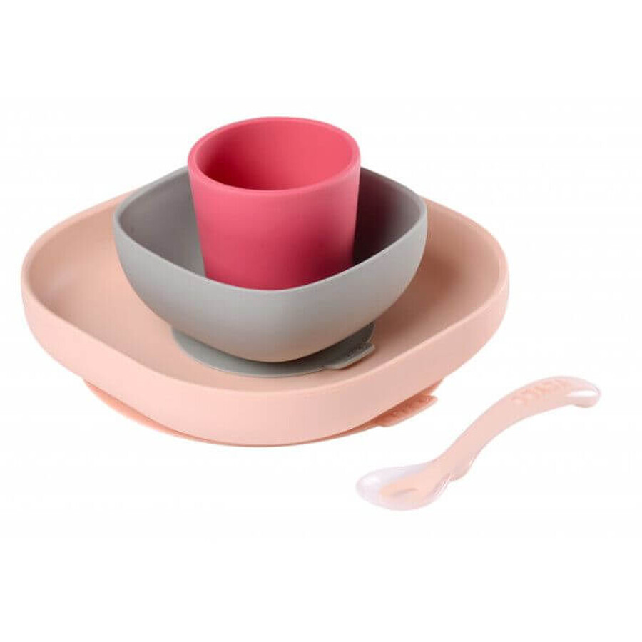 Beaba Tovaglietta in silicone rosa 4 pezzi