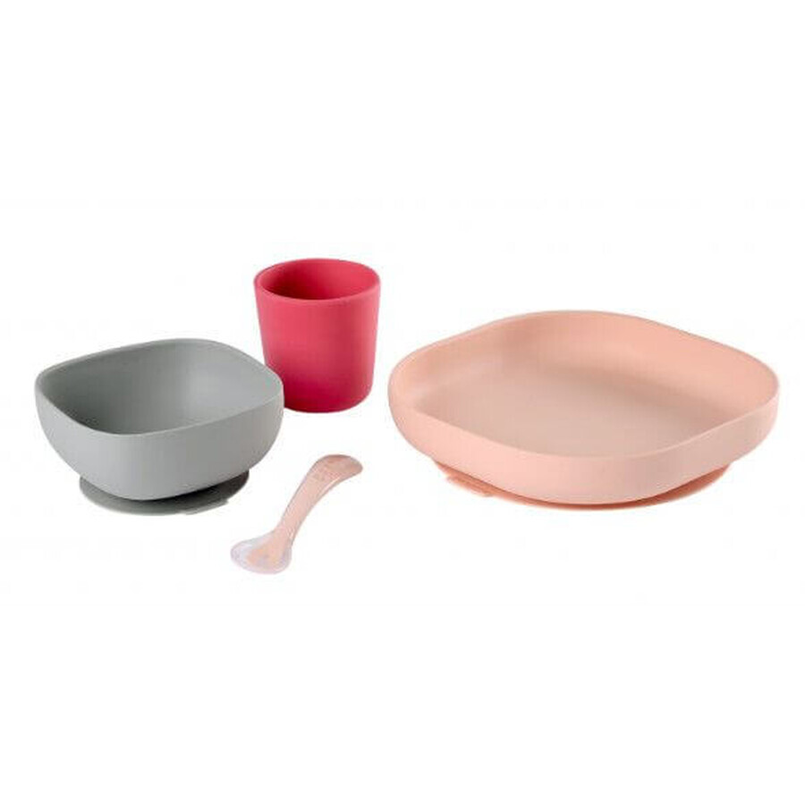 Beaba Tovaglietta in silicone rosa 4 pezzi