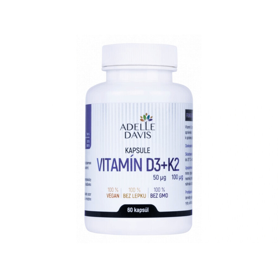 Adelle Davis Vitamine D3+K2 60 gélules