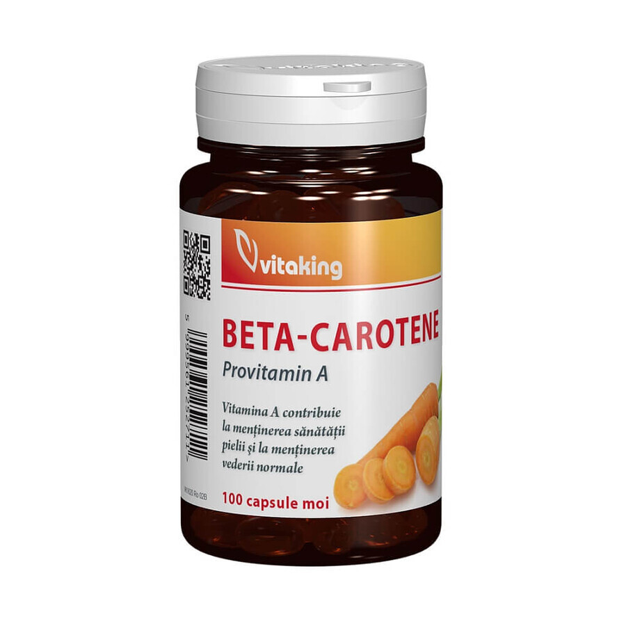 Natural beta-carotene 25000 IU, 100 gelatin capsules, Vitaking