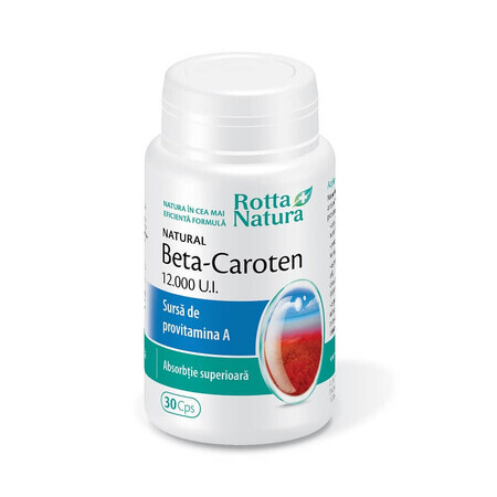 Natural beta-carotene 12000 IU, 30 capsules, Rotta Natura