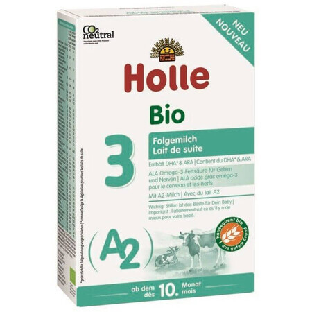 Holle Bio - A2 lapte de continuare 3. de la vârsta de 10 luni 400 g