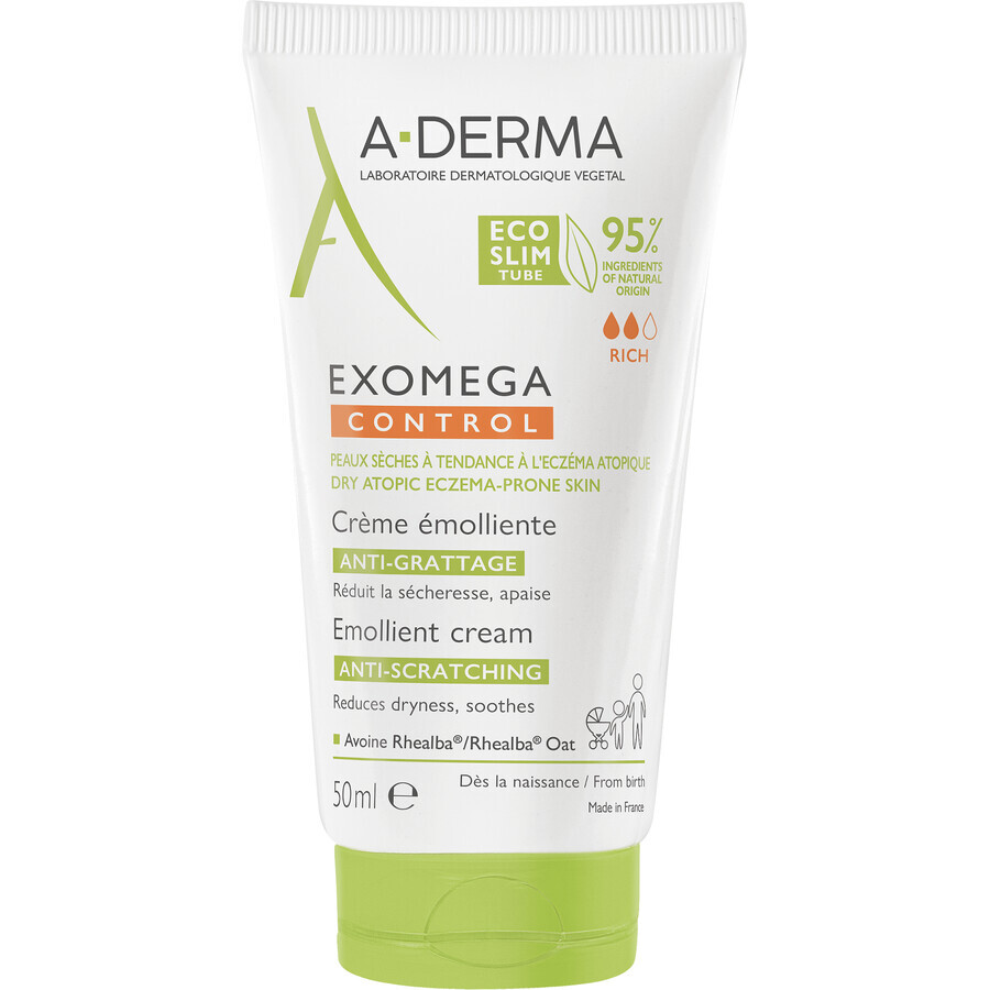 A-Derma Exomega Exomega Control Crema emolliente per pelli secche a tendenza atopica 50 ml