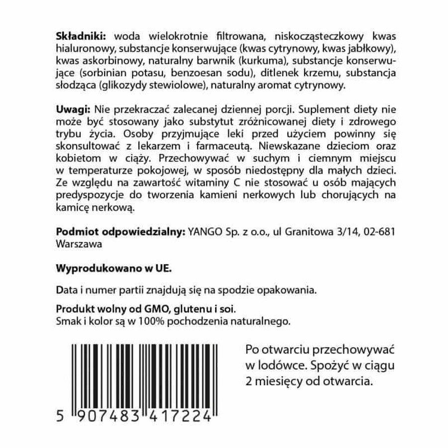 Molekulare Hyaluronsäure Niedermolekular 7000 DA 500 ml Yango