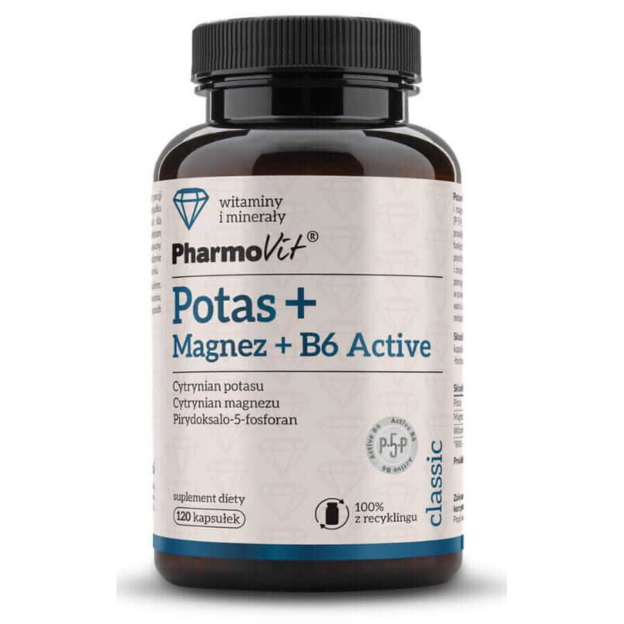 Potasiu + Magneziu + B6 Active 120 capsule Pharmovit Classic