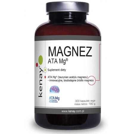 Magnesium ATA Mg (magnesiumacetyltauraat) 300 vegetarische capsules Kenay